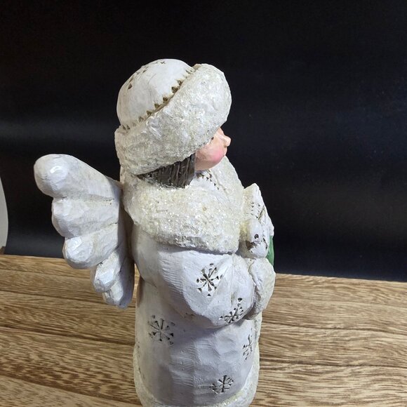 Pam Schifferl Winter White Angel With Dove & Glitter Details 7" by Midwest - Picture 13 of 16